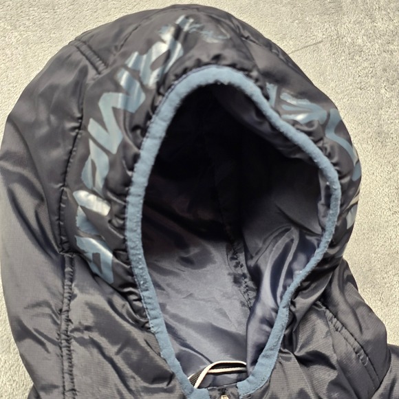 Under Armour Black Puffer Jacket Youth LG ColdGear Hooded Zip Logo - Picture 8 of 15